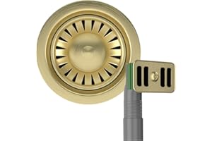 Liquida SWO2BR Brushed Brass Kitchen Sink Basket Strainer Waste with Overflow