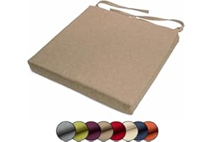 ‎CHILLY PILLEY chilly pilley Stuhlkissen Gartenkissen Gartenstühle Stuhlauflage Stuhlpolster Sitzkissen Abnembar Bezug Mit Reißverschluss Auflage Set Garten Kissen (40x40x5, Cappuccino)