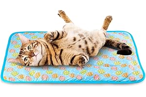 ONEJU Kühlmatte, Kühlmatte für Hunde und Katzen, Medium Pet Kühlmatte 70x50 cm, Kühlmatte für Hund, Blau