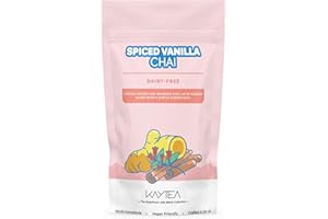 Spiced Vanilla Chai Latte Powder by KAYTEA - Vegan (Dairy-Free) - Added Ginger & Carob - Richly Spiced and Warming Chai - Superfood Latte Blend - 100g Pack (40+ Servings)