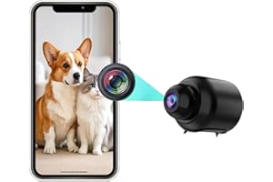 URLIATGA Mini Caméra de Surveillance WiFi HD 1080P,Caméra Espion Cachée avec Vision Nocturne, Détection de Mouvement et Accès à Distance,Enregistrement Continu,Caméra de micro Sécurité Intérieure/Extérieur