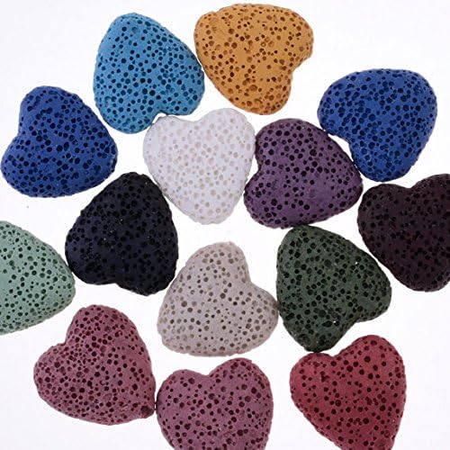 Real Volcanic Lava Beads for use in Aromatherapy Lockets and Bolas (21 mm Flat Heart)