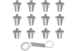 SAKERR Metal Football Studs Replacement Set - 12Pcs Boot Studs for Most Football Shoes - 13/15mm
