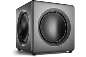 Wavemaster 66400 Fusion - Aktiver Subwoofer (125 Watt) mit eingebautem Class-D-Verstärker, universell einsetzbar - optimiert für 2.0 Lautsprechersysteme Stone Grau