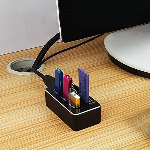 Cotop USB 3.0 Kartenleser Hub 3 * USB Slots High Speed Externer Speicherkartenleser für MS, Micro SD, M2, TF, hohe Speicherkapazität Kompatibel mit Mac PC Laptop(USB 3.0) - 6