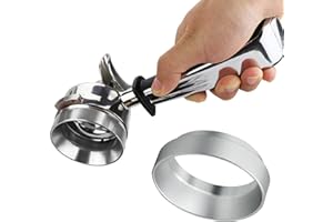 Aiggend Anillo dosificador de café de aluminio de 58 mm para embudo dosificador expreso para rellenar con precisión el polvo de café, compatible con portafiltros, plateado