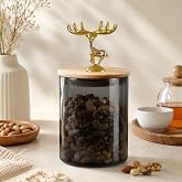 WRINGO 400ML Clear Glass Storage Jar With Air Tight Wooden Lids- Airtight Food Jars Glass Kitchen Containers For Pantry, Pick