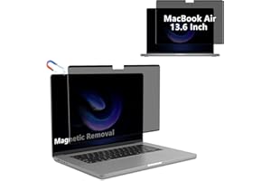 RanBluu Magnétique Filtre de Confidentialité pour MacBook Air 13.6 Pouces M4/M3/M2, Amovible Film Protecteur d'écran, Privacy Anti Espion Filtre, Anti-Lumière Bleu Film de Protection