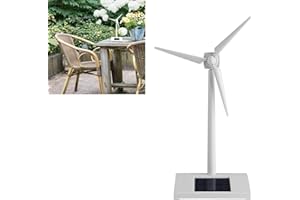Tyenaza Molino de Viento Solar para decoración de Escritorio, Modelo de Turbina Eólica de Escritorio Molinos de Viento Herramienta de Enseñanza de Ciencias para la Decoración del Jardín del Hogar