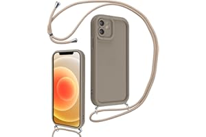Coalbooliy Handyband für iPhone 11 Hülle 6,1" mit Band, Handyhülle Kameraschutz Weiches Silikon Necklace Stoßfeste Schutzhülle mit Kordel zum Umhängen Cover für Mädchen Frauen, Khaki