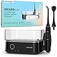 ORACURA® OC450 LITE Countertop Smart Water Flosser® Black | 18+6 Month Warranty | Adjustable Water Pressure Settings | 450ml Water Tank | Rechargeable | 30-Day Battery Life | 2 Nozzle Tips