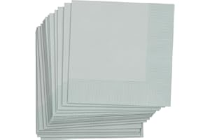 Amscan International Lunch Napkins Hitch 2 Ply (Silver)Pack of 50