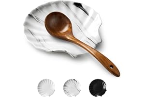 ABRUTY Spoon Rest for Stove Top, Ceramic Spoon Holder for Kitchen Counter, Modern Farmhouse Kitchen Decor Accessories for Spatula, Spoons or Tongs