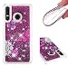 Produktbild Everainy Kompatibel für Huawei P30 Lite Hülle Silikon 3D Flüssig Glitzer Durchsichtig Stoßstange Gummi Cover Huawei P30 Lite Liquid Stoßfest Hüllen Handyhülle Schutzhülle (Lila Schmetterling)