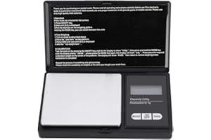 FAFEICY Przenośna cyfrowa waga jubilerska, precyzyjna mini waga kieszonkowa LED 0,1 g/0,01 g do ważenia złota, srebra, diamentu, kamieni szlachetnych, zbóż (1000 g / 0,1 g)