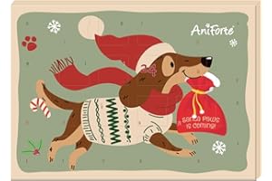 AniForte Adventskalender für Hunde 2025 - Natürliche Hundesnacks getreidefrei, Leckerli ohne Farb- & Konservierungsstoffe, Weihnachtskalender mit Zellstoff-Einlage