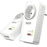 AVM FRITZ!Powerline 1220 Set (1,200 MBit/s, 2x Gigabit-LAN je Adapter, ideal für NAS-Anwendungen und HD-Streaming, deutschspr