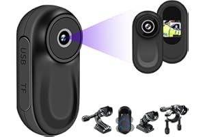 LXMIMI Action Cam, 120° Portable Sports Camera with 0.63 Inch Display, Mini Body Camera HD 1080P Helmet Action Camera, Motorcycle Sports Camera, Thumb Action Camera Support Car Night Vision (Black)