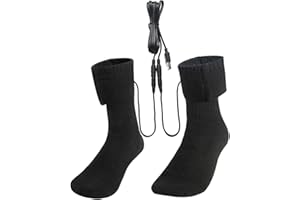 KELOPPASIT Chaussettes chauffantes pour homme et femme, 9 x 20 x 23 cm, chauffe-pieds électriques, respirantes, à chauffage rapide, rechargeables par USB, pour sports de plein air, randonnée, voyage, marche