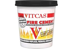 VITCAS 1kg Black Fire Cement - Excellent Adhesion - Converts to Rock – Patching – Repairing – Fireplaces – Stoves – Boilers - Easy To Use – Air Tight Seal – Quick Repair Time