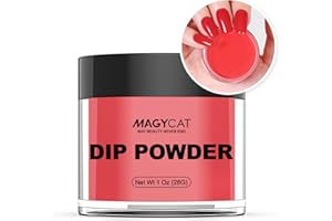 MAGYCAT Dip Powder Classic Red for Valentine Color 1 Oz/28g Nail Dipping Powder French Nails Art Starter Manicure DIY Salon Home Gift for Women,No Need Nail Lamp Cured