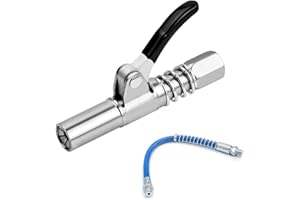 mellystore G Grasso Pistola Accoppiatore Testina Ingrassatore Professionale Ingrassatore Autobloccante Ingrassatore Manuale G Coupler con Tubo Flessibile da 30 cm per Grasso da 1/8''