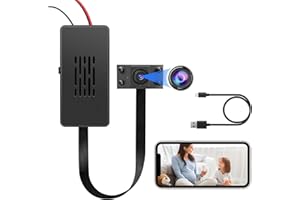 QZT WIFI Mini Wireless Camera, 4K 1080P Tuya Smart App 2.4Ghz Compatible Wide Angle, Infrared Night Vision, Real-time Viewing 24h Continuous Video Motion Detection Alarm