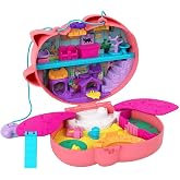 Polly Pocket - Coffret Avion Chaton Transformable - 2 Figurines Et 1 Animal - Scène Tournante - Jouet De Voyage - Dès 4 Ans