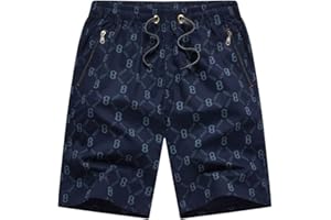 Bsrpolry Pantaloncini da uomo estivi casual classici pantaloncini fit elastico in vita tasche in cotone ad asciugatura rapida pantaloncini da allenamento pantaloncini da corsa