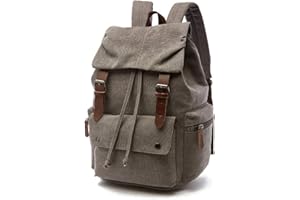 Rufun Leinwand Rucksack Jahrgang für Laptop Tagesrucksack Wandern Reisen Große Kapazität Tasche Unisex