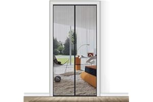 AMCER Zanzariera A Chiusura Automatica 70x240cm, Tenda zanzariera, Anti Zanzare Magnetico Mantiene Stanza Traspirante, per Porte da Balcone, Cantine, terrazze - Nero