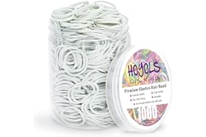 Small Rubber Bands for Hair Ties Elastics Mini Braids Ponytail Holders for Girl Thick Hair No Damage by HOYOLS (S (Pack of 1000), White)