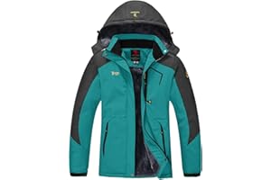 YSENTO Damen Winterjacke Wasserdicht Skijacke Outdoor Softshelljacke Warm Fleecejacke Funktionsjacke mit Abnehmbarer Kapuze
