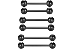 LONGITA Langue Barre Téton Anneaux 14G Acier Inoxydable Droite Barbell Piercing Bijoux 12mm 14mm 16mm 18mm
