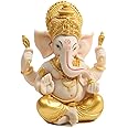 JOMA-E Shop Ganesh Idol Ganesh Statue Sculpture for Car Dashboard, Home, Temple Décor Indian God Resin Ganesha Idol Figurine - Ganesha Festival Decor Handmade Gift (Large)