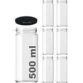 Afracam 500 ml Şeffaf Cam Kavanoz 500 cc Konserve Metal Kapaklı Cam Kavanoz 6 Adet (Şeffaf, 500 cc)