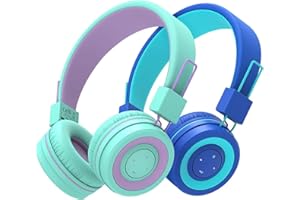 iClever 2 Pack Bluetooth Cuffie per Bambini, Cuffie per bambini con microfono, Fascia regolabile per il controllo del volume, Pieghevole, Cuffie per bambini sull'orecchio