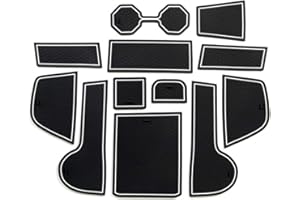 LUWU Compatible with VW Polo MK6 2018-2022, V*W Polo 6 AW GTI Non-Slip Mats Rubber Mats for Centre Console, Armrest Storage, Cup Holder, Door Slot, Car Interior Accessories Mat Pack of 12 Pcs (White)