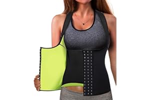 Chumian Neoprene Waist Trainer Corset Sauna Sweat Vest Weight Loss Slimming Body Shaper Workout Tank Tops Women (Black, X-Large)
