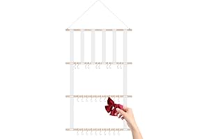 Ajerg Haarschmuck Aufbewahrung für Mädchen - Wandbehang Haarschleifenhalter mit 30 Haken - Haarschleifenhalter-Organizer Wanddekoration für das Kinderzimmer 66 cm x 35 cm