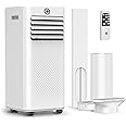 9000 BTU Air Conditioning Unit, 4-in-1 Portable Air Conditioner, Dehumidifier, Ventilation, Cooling Fan with 2 Fan Speeds,Digital Display, 24 Hour Timer & Window Venting Kit for Rooms Up to 300sq.ft