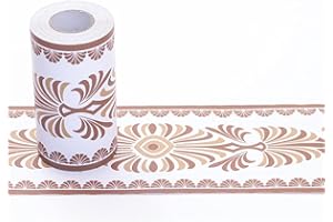 Dostear Frises Papier Peint Lignes brunes 10 X 1000CM Moulure Murale Autocollant Murals Adhesif Murale Plinthe Adhesive PVC