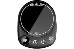 MXMZHXU Kaffeewärmer, 4 Aufgerüstet Tassenwärmer 55°C bis 85°C, Elektrischer Tassenwärmer mit 1-9h Abschaltautomatik für Kaffee Tee Kakao Milch