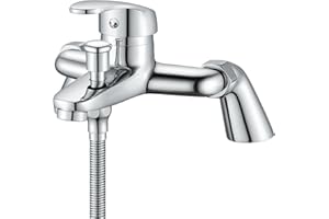 kisimixer Bath Shower Mixer Tap, Modern Shower Tap with Bathtub Spout, Single Lever Mixer Tap for Shower, Shower Faucet Solid Brass, Chrome, 1/2'' Outlet-150-170mm Adjustable Centres