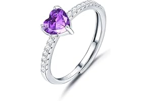 JeweBella Anello Cuore Argento 925 Donna Elegante Anello Cuore Regolabile Zirconia Cubica Amicizia Fidanzamento Matrimonio Anniversario Promessa Fedine