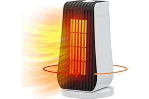 MEYDLL Chauffage d'appoint Salle de Bain, Chauffage Soufflant, 1200W PTC Radiateur Soufflant, Chauffage Electrique avec 90°Oszillation, 6 Modes Chauffage pour Salon, Salle de Bain, Bureau (Blanc)