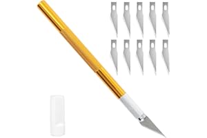 JUGHIGH Craft Knife Precision Exacto Knives with 10 Spare Replacement Blades Set Professional Utility Hobby Knife for Phone PC Repair DIY Art Work Cutting Model Making Scrapbooking Stencil Modelling Tool Kit