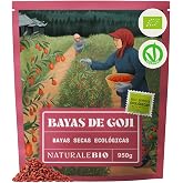 NaturaleBio Dehydrated Goji Berries Bio as Natural Snack | 950g Dried goji berries, source of fiber, for smoothies, breakfast
