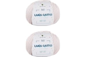 KALAPANTA Ovillos por punto, 100% Pura Lana Merino Virgen Extrafina by Lana Gatto. Línea Baby Soft, natural recién nacido con Aloe Vera, 100 g. 340 mt, (Crema - 13701, 2)