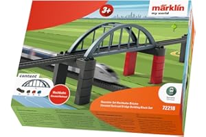 Märklin My World 72218 - Set di mattoncini da costruzione Ponte Hochbahn - Pilastri e Ponte - Estensione Modelleisenbahn - Dai 3 anni - Traccia H0